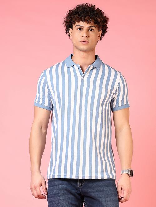 men striped short sleeve regular fit polo t-shirt - 21749955 - Very Small Image - 1