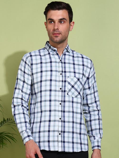 men checkered long sleeve regular fit casual shirt - 21750760 - Very Small Image - 1