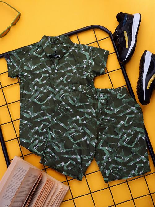 boys printed short sleeves co-ords set - 21750853 - Very Small Image - 1