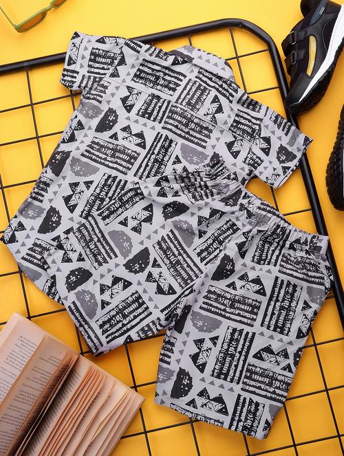 boys printed short sleeves co-ords set - 21750860 - Very Small Image - 1