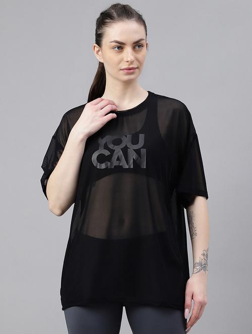 women typography printed relaxed fit dri-fit t-shirt - 21763105 - Very Small Image - 1
