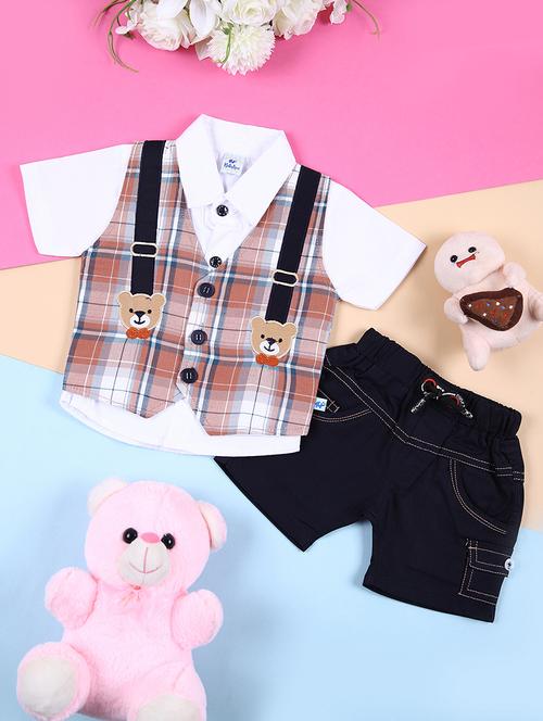 Kids Checkered Shirt And Short Set - 21764399 - Very Small Image - 1