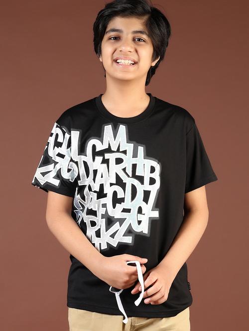 Boys Printed Round Neck T-shirt - 21764740 - Very Small Image - 1