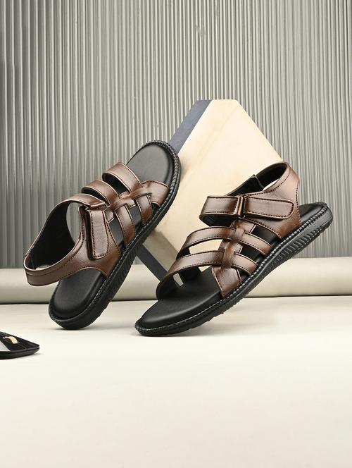 Men Brown Back Strap Sandal - 21767946 - Very Small Image - 1