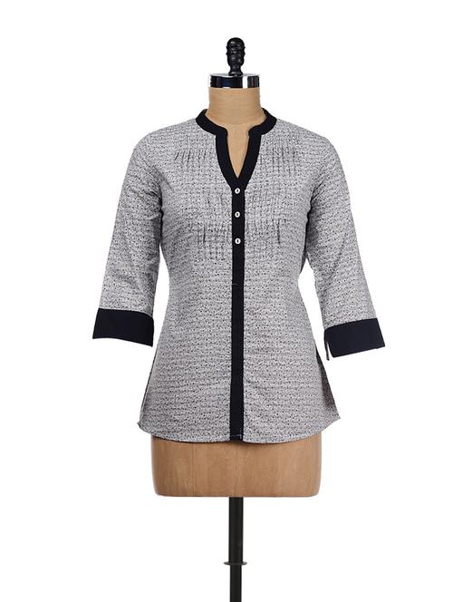 black and grey tie up tunic - 21768 - Very Small Image - 1