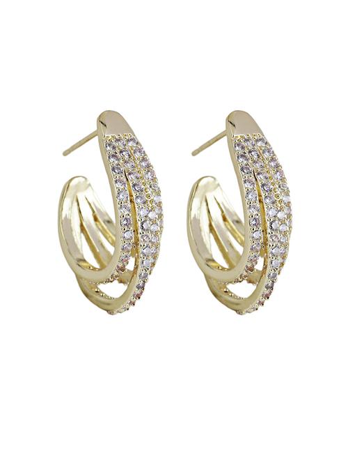 alloy gold plated earrings - 21774052 - Very Small Image - 1