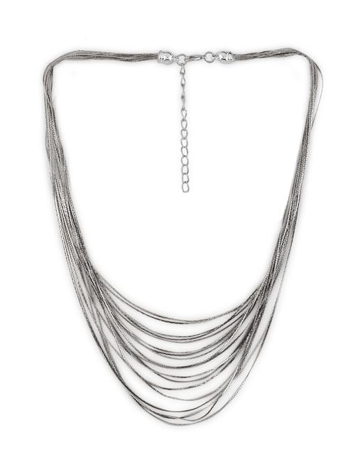 silver alloy multi-strand necklace - 21774104 - Very Small Image - 1