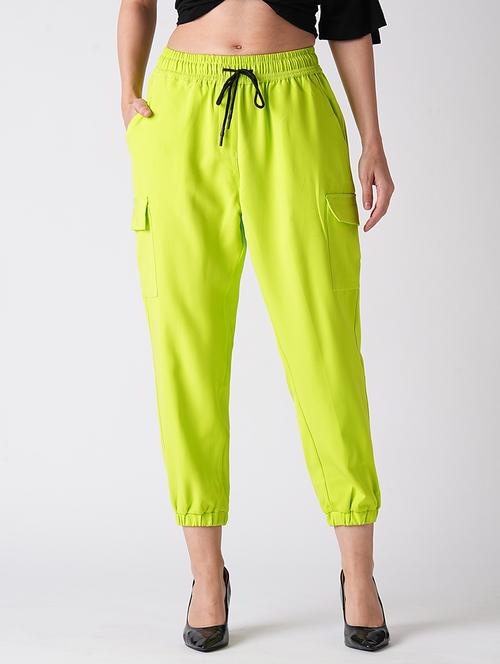globus women neon green loose fit jogger - 21785143 - Very Small Image - 1