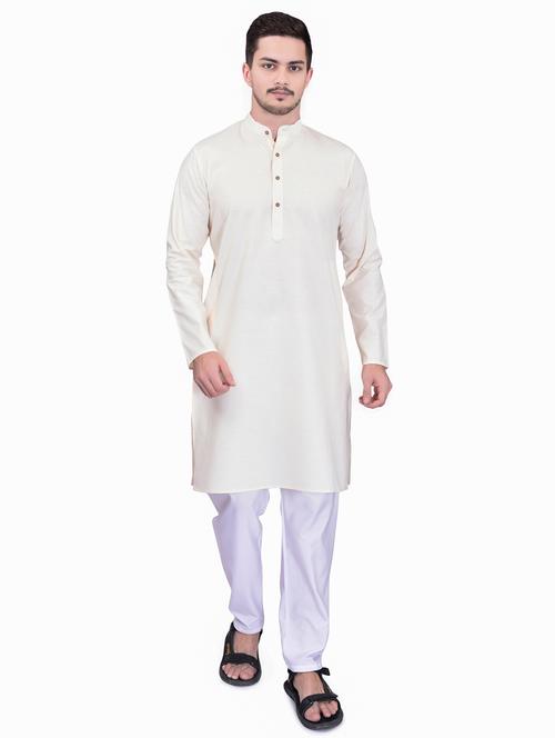 men solid mandarin neck kurta pyjama set - 21785425 - Very Small Image - 1