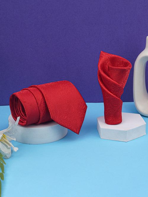 men textured neck tie with pocket square - 21786650 - Very Small Image - 1