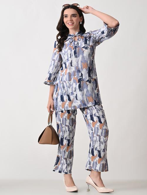 women printed top and palazzos set co-ord - 21786840 - Very Small Image - 1