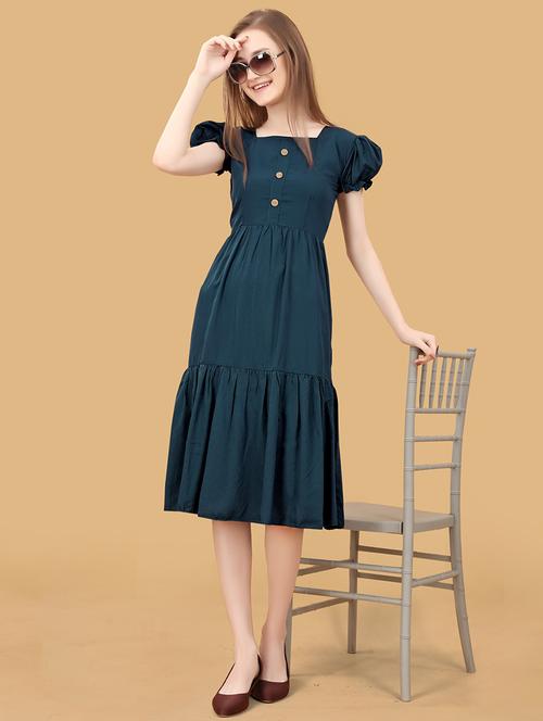 women puff sleeves tiered dress - 21796741 - Very Small Image - 1