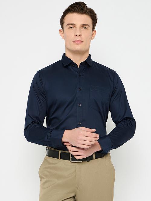 men solid collared long sleeeves formal shirt - 21797017 - Very Small Image - 1