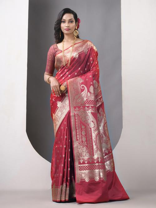women self design banarasi saree with blouse - 21839688 - Very Small Image - 1