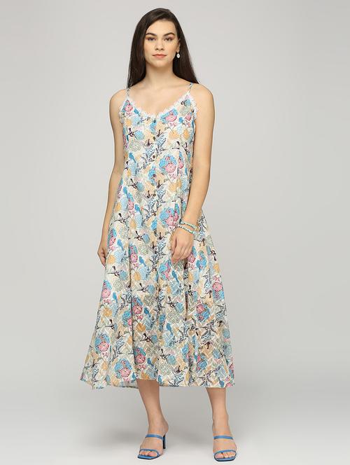 women floral print sleeveless fit & flare dress - 21840443 - Very Small Image - 1