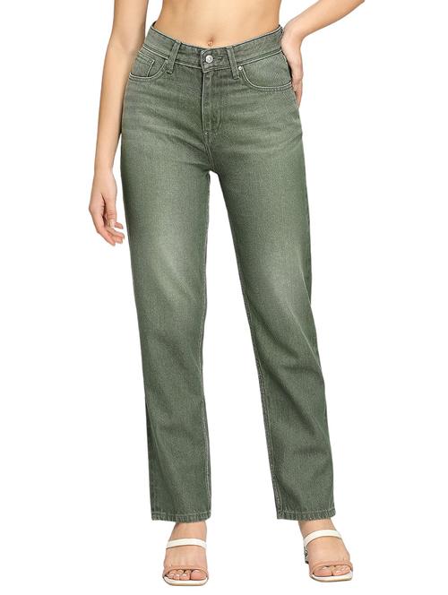 women solid mid rise straight fit jean - 21840620 - Very Small Image - 1