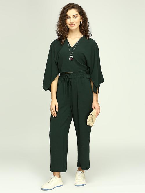 women solid high rise straight fit trouser - 21840817 - Very Small Image - 1