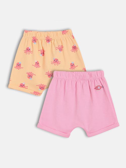girls pack of 2 mid rise printed shorts - 21841138 - Very Small Image - 1