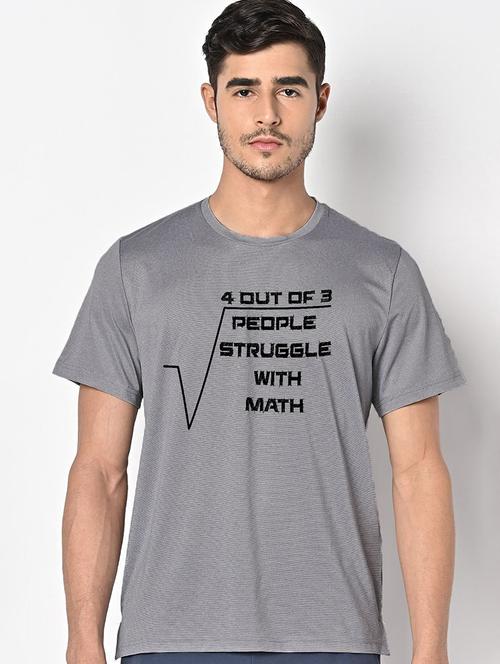 men grey round neck regular fit t-shirt - 21842210 - Very Small Image - 1