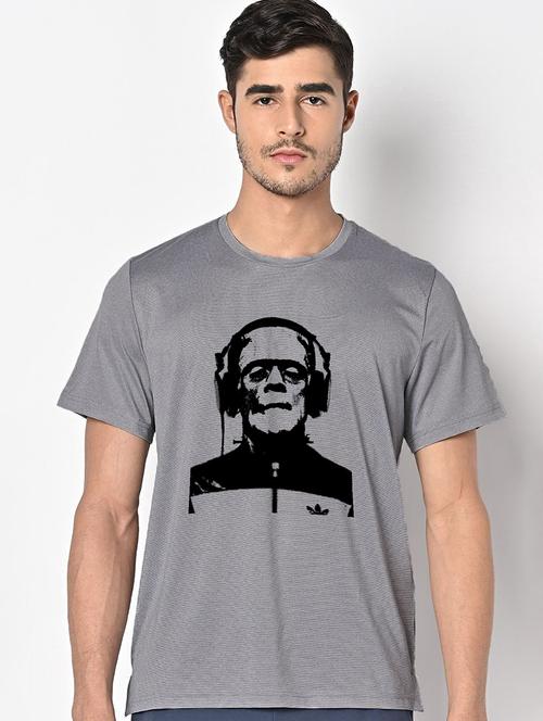 Men Grey Round Neck Regular Fit T-shirt - 21842300 - Very Small Image - 1