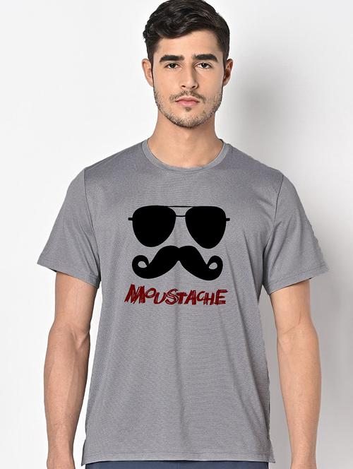 men grey round neck regular fit t-shirt - 21842328 - Very Small Image - 1
