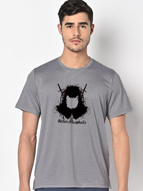men grey round neck regular fit t-shirt - 21842377 - Very Small Image - 1
