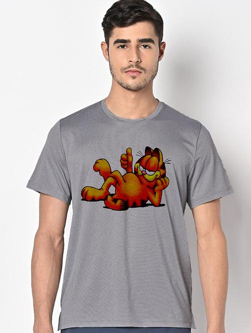 men grey round neck regular fit t-shirt - 21842389 - Very Small Image - 1
