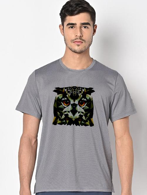 men grey round neck regular fit t-shirt - 21842404 - Very Small Image - 1