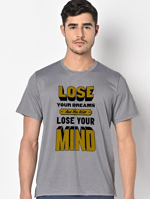 men grey round neck regular fit t-shirt - 21842586 - Very Small Image - 1