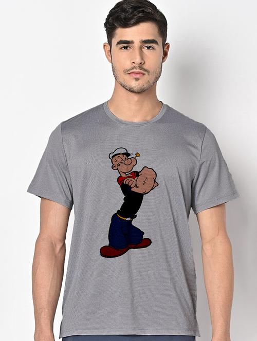 men grey round neck regular fit t-shirt - 21842667 - Very Small Image - 1