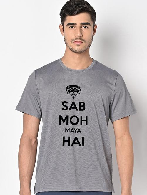 men grey round neck regular fit t-shirt - 21842683 - Very Small Image - 1