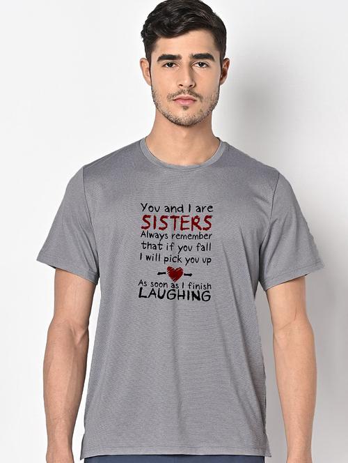 men grey round neck regular fit t-shirt - 21842819 - Very Small Image - 1