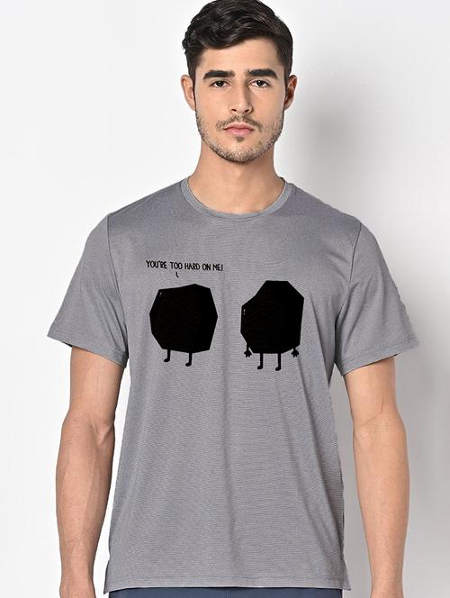 men grey round neck regular fit t-shirt - 21842824 - Very Small Image - 1