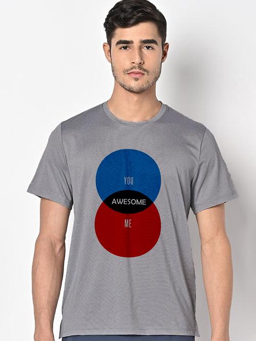 men grey round neck regular fit t-shirt - 21842826 - Very Small Image - 1