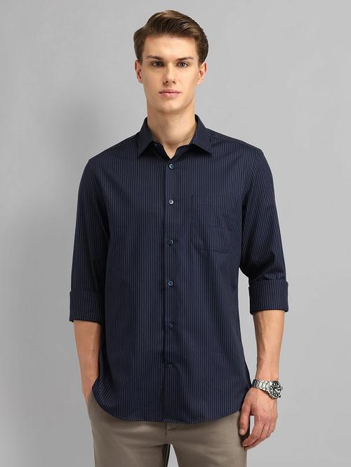 men striped long sleeve slim fit casual shirt - 21844543 - Very Small Image - 1