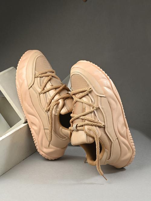 women beige lace up sneaker - 21853534 - Very Small Image - 1