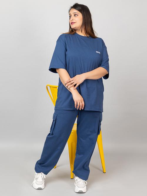 women solid t-shirt and trouser co-ord set - 21854367 - Very Small Image - 1