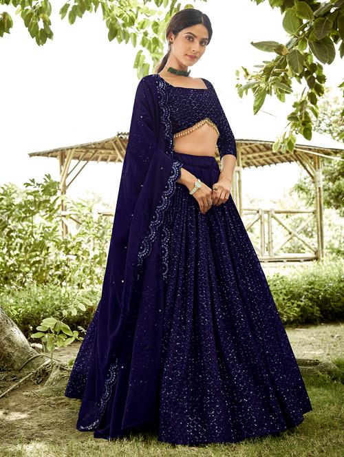 women flared semi stitched lehenga choli with dupatta set - 21867333 - Very Small Image - 1