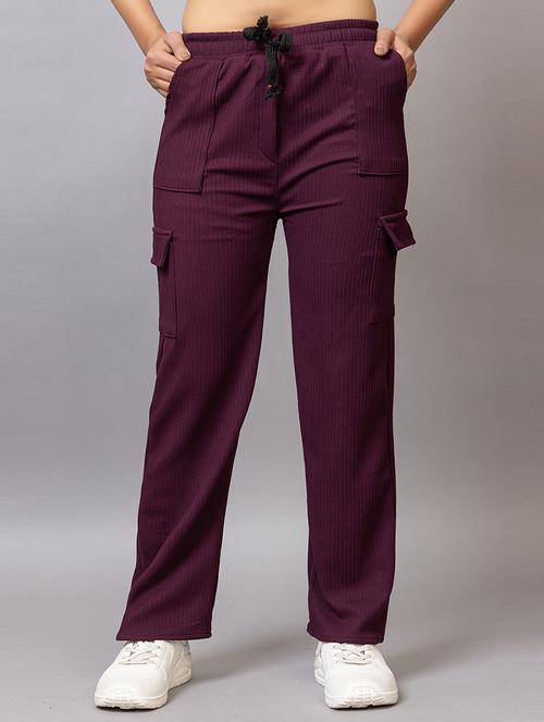 women solid mid rise regular fit cargo - 21869872 - Very Small Image - 1