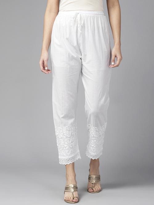 women embroidered hem tapered pant - 21870832 - Very Small Image - 1