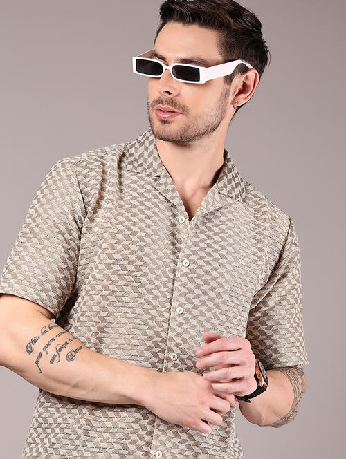 men self designed cuban collaerd short sleeve shirt - 21872785 - Very Small Image - 1