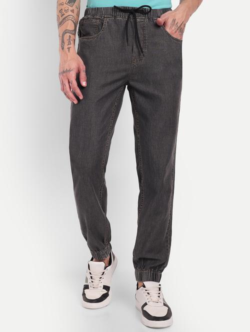 men grey solid regular fit jogger - 21876792 - Very Small Image - 1