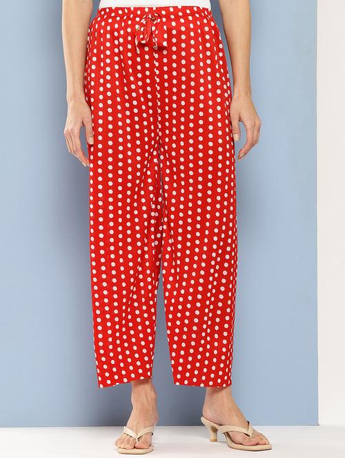 women polka doted high rise palazzo  - 21879321 - Very Small Image - 1