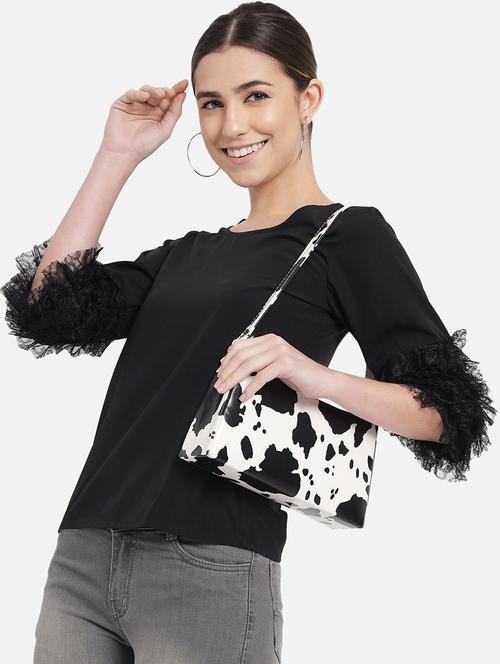women solid round neck regular top - 21880862 - Very Small Image - 1