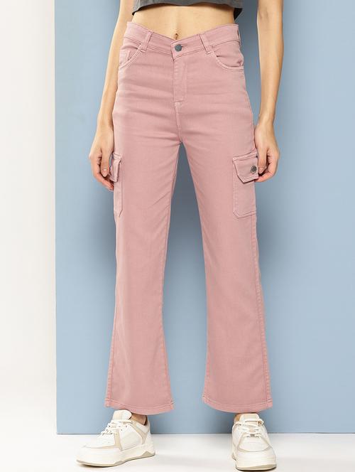 women solid mid rise denim cargo - 21880975 - Very Small Image - 1