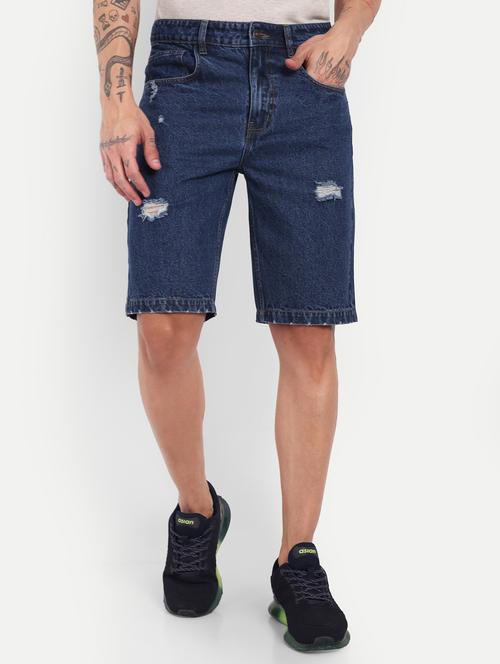 men distressed mid rise shorts - 21881116 - Very Small Image - 1