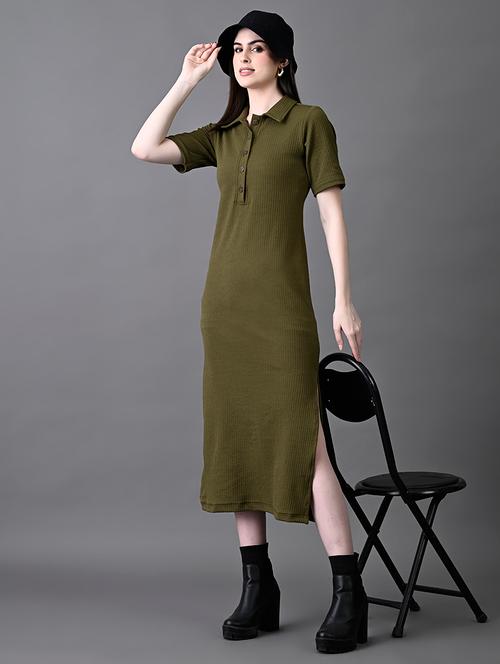 women solid collared sheath dress - 21899164 - Very Small Image - 1