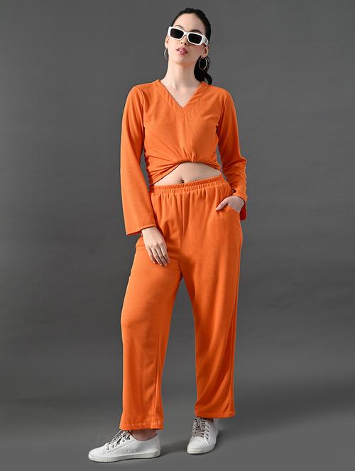 women solid top and trouser co-ord set - 21899198 - Very Small Image - 1