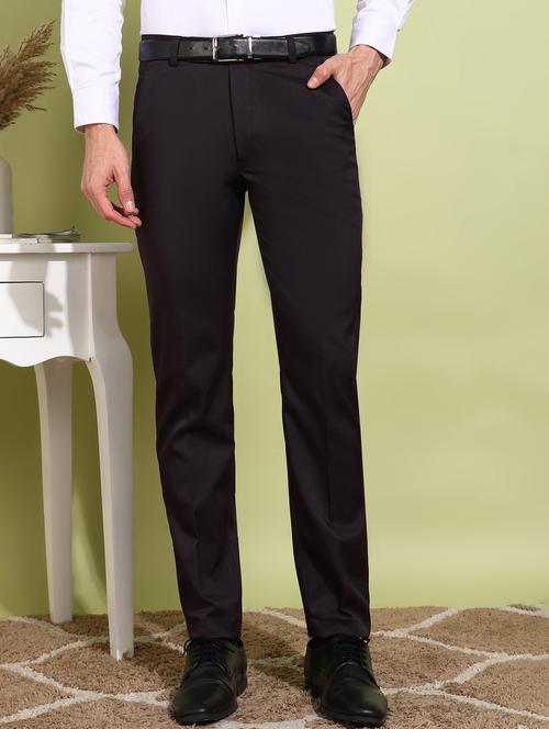 men solid mid rise full length formal trouser - 21899202 - Very Small Image - 1