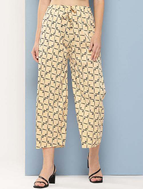 women printed mid rise ankle length straight palazzo - 21901202 - Very Small Image - 1